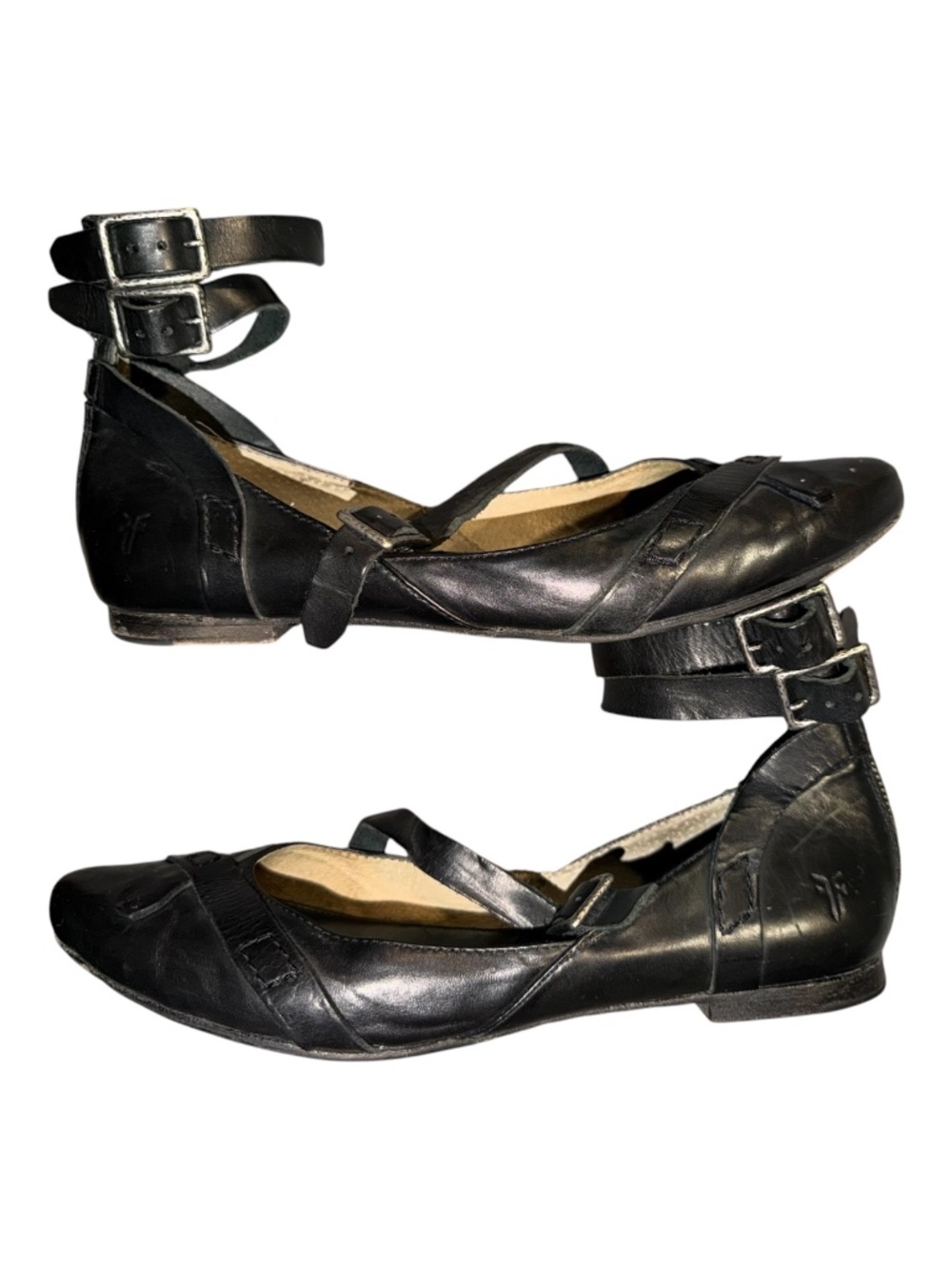 Frye Sienna Ankle Strap Ballet Flats 10 M